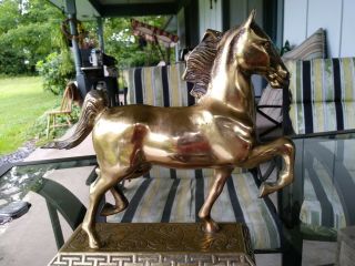 Vintage Large Brass Standing Stallion Horse Art Statue Sculpture - 10 1/2 " High