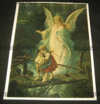 Guardian Angel 1918 Heiliger Schutzengel Christian German Art Print Kids Austria
