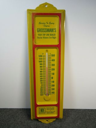 Vintage 12 Inch Metal Wall Thermometer Grossman 