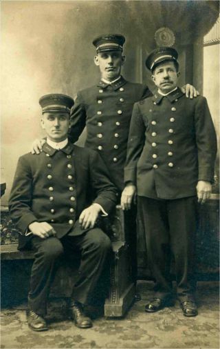 Rppc Firemen In Uniform,  Steelton Pa,  Dauphin County,  C1910 Real Photo Postcard
