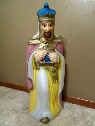 Vtg General Foam Lighted Christmas Nativity Wise Man Blow Mold - 35 " Tall -