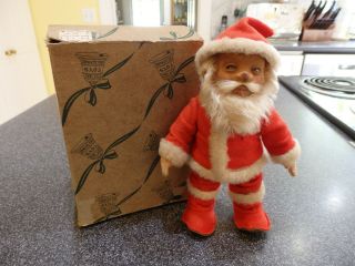 Vintage Antique 5” Steiff Santa Claus With F.  A.  O.  Schwarz Box