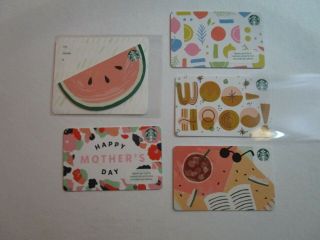 2020 Starbucks Set Of 5 Summer And Mothers Day Cards Philippines Pin Intact