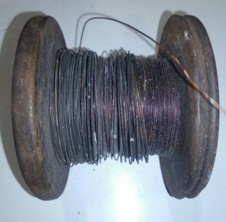 Vintage Spool Of Copper Wire Metal &wood Spool Industrial Dacor Steampunk