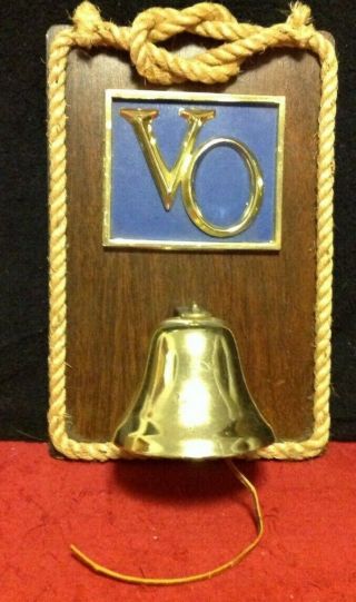 Vintage Nautical Rope Plaque Sign Seagrams Vo Canadian Whiskey Metal Tip Bell