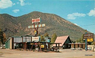 1950s Pony Soldier Motor Hotel Route 66 Roadside Flagstaff Arizona Postcard 7708