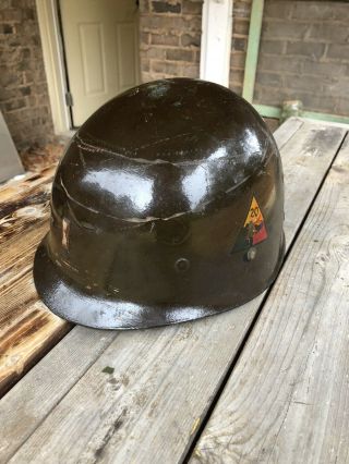 World War Ii U.  S.  M - 1 Helmet Liner 20th Armored Officer
