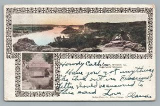 Castle Rock Oregon Illinois Antique Udb Postcard Ganymede Springs 1908