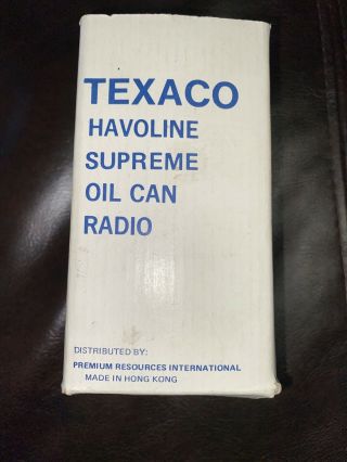 Texaco Havoline Supreme Oil Can Radio Made In Hong Kong