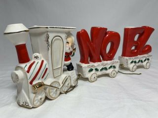 Vintage Japan Christmas Noel Santa Letters Train Ceramic Ucagco Napco Era