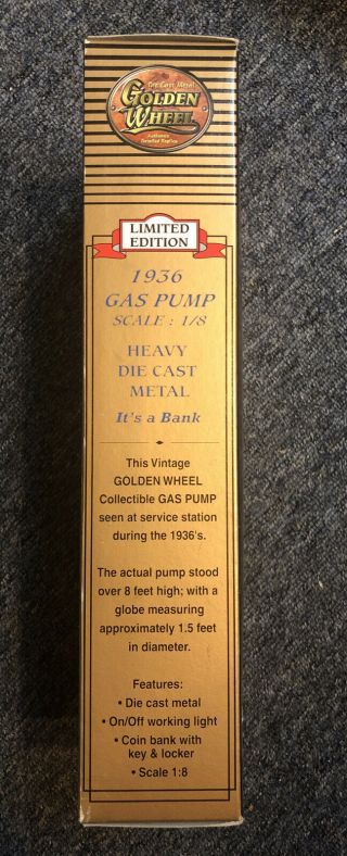 Vintage Retro Pepsi Cola 1936 Diecast Gas Pump Metal Coin Bank w Light 3