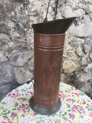 French Hammered Copper Tankard Umbrella Stand Water Pitcher Large Watering Can