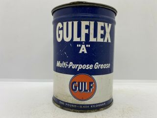 Vintage Gulf Oil Co.  Gas & Oil Collectible Gulflex Grease Advertising Tin Can