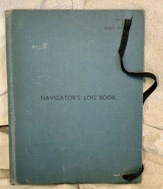 Named Ww Ii Raf 108 Squadron Navigator’s Log Book & Four Aviation Maps