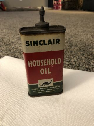 Vintage Sinclair Household Handy Oiler Not Gas Metal Lead Top Tin Can