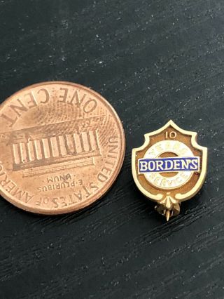 Bordens 10 Years Of Service Pin - 14k - Gatter
