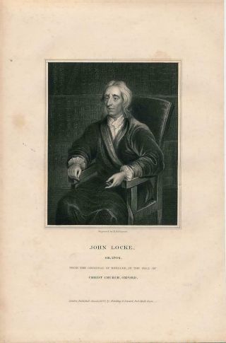 John Locke Scarce 1832 Antique English U.  K.  Portrait Print