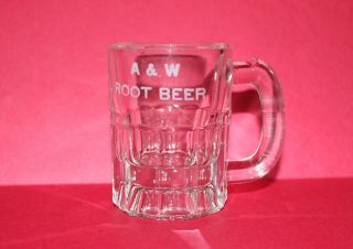 Vintage A&w Root Beer All American Food Childs Mini Mug 3 - 1/4 " Tall Etched Logo