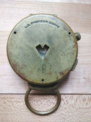 Wwi Us Army Engineer Corps Cruchon & Emons Berne Military Brass Compass