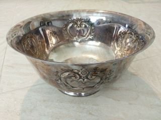 Vintage Webster Wilcox International Silver Plated Punch Bowl & Cups As - Is