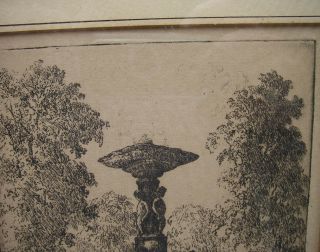 Good EDWIN S.  CLYMER Signed CITY FOUNTAIN ETCHING - Dated 1926 - NR 2