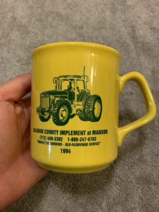 Vintage John Deere 8400 Tractor Coffee Mug Cup Calhoun County Manson Ia 1994