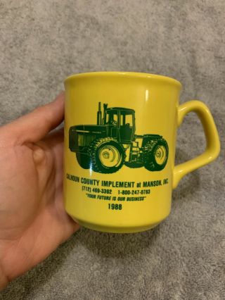 Vintage John Deere 8960 Tractor Coffee Mug Cup Calhoun County Manson Ia 1988