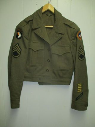 Ww2 Ike Jacket W.  101st Airborne Division & 3rd Air Force Patches,  Ided