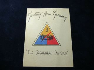 1945 Letter From Us Soldier In Germany,  The Spearhead Division,  Wwii