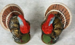 2 Vintage 1940s Paper Mache Thanksgiving Turkey Candy Containers Us Zone Germany