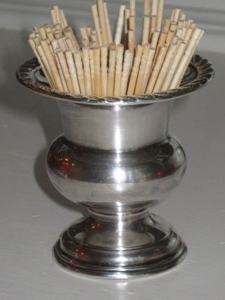 40s Vintage Sterling Silver Toothpick Holder Cigarette Nut Dish 50 Grams