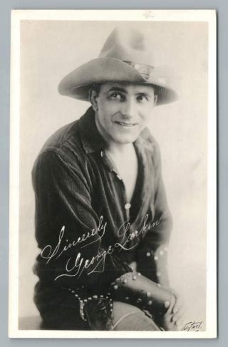 George Larkin As Cowboy Rppc - Sized Photo Antique Silent Film Actor Hollywood