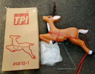 2 X Blow Mold Reindeer With Antlers Canada 1996