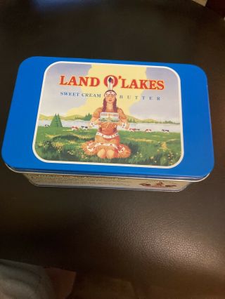 Land O Lakes 75th Anniversary Tin.  Retired Indian Maiden Logo 1996