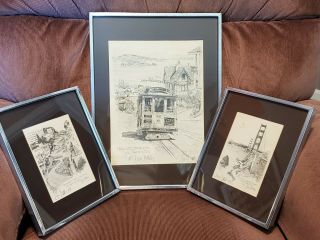 Trio Of Signed Don Davey Prints Of San Francisco
