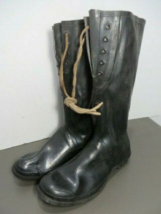 Ww2 Us Army Rubber Boots Size 11w Marked And Dated 1944 Qm Number Rare