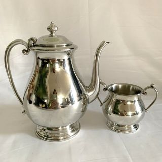 Kirk Stieff Pewter Teapot Sugar Bowl Set Of 2