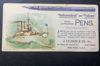 1898 Alabama Us Battleship J.  Ullrich & Co.  York City Advertising Card