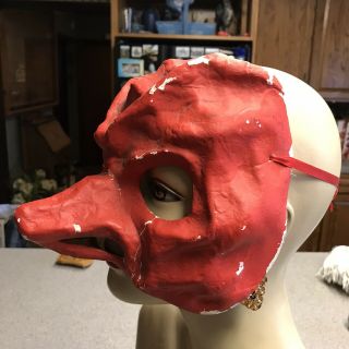Vintage Devil Theater Mask Paper - Mache Hallween Lucifer Demon Mardi Gras