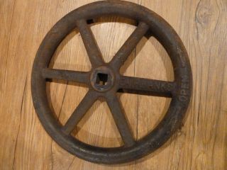 12 " Vintage Cast Iron Spoked Steam Valve Wheel Handle Steampunk,  Industrial