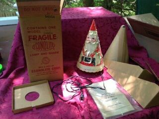 Vintage Econolite Santa Claus Motion Lamp,  Inserts And Instructions