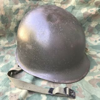 Late Wwii/ Korean War Us M1 Helmet Rs Sb With Chinstraps Mccord 1152f