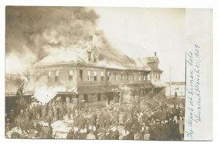 Early 1900s Rppc Goodland Kansas Depot Fire