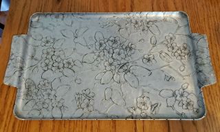 Vintage Wendell August Forge Aluminum Dogwood Pattern Large Serving Tray