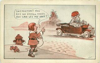 Auto Comic Humor Witt Ford Model T Artist Impression C - 1910 Postcard 20 - 5160