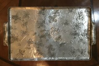 Vintage Wendell August Forge Aluminum Dogwood Pattern Large And Small Tray