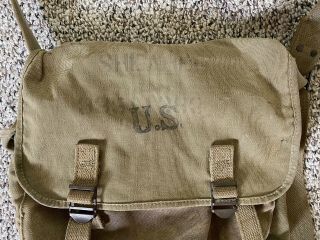 WW2 U.  S.  ARMY MUSETTE Bag M1936 1942 With Last Name And Army Serial Number 2