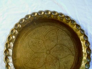 Vintage Pre - Owned Large Round Brass Wall Hanging Hand Hammered Tray