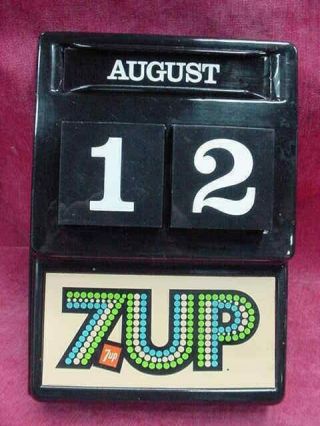 1970s 7up Perpetual Calendar Vintage Soda Pop Seven Up