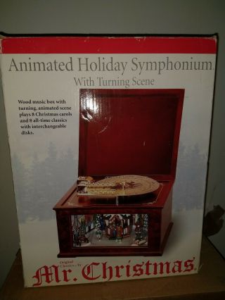Mr Christmas Animated Holiday Symphonium Music Box Victorian Park W/16 Discs